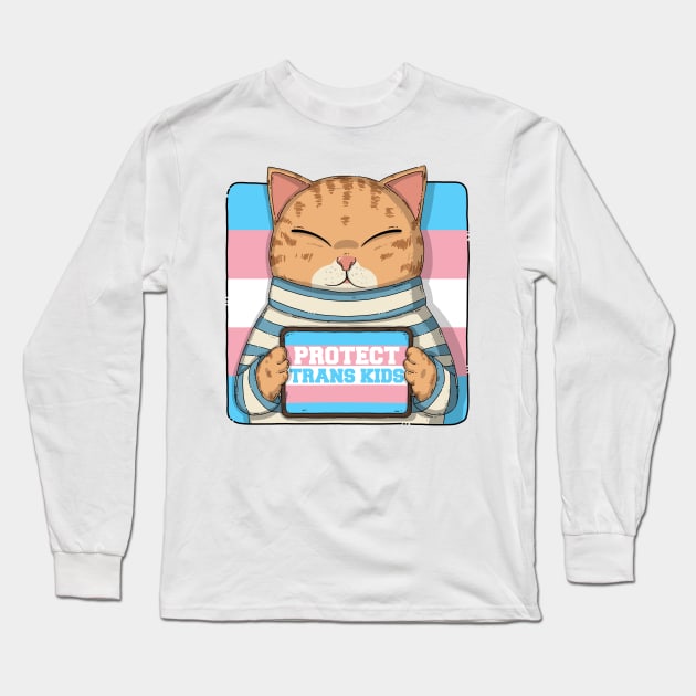 Protect Trans Kids Long Sleeve T-Shirt by Japanese Neko